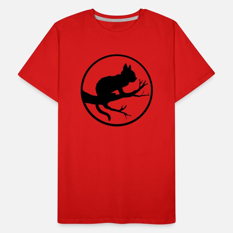 Mond Baum Schwarze Katze Männer Premium Bio T-Shirt
