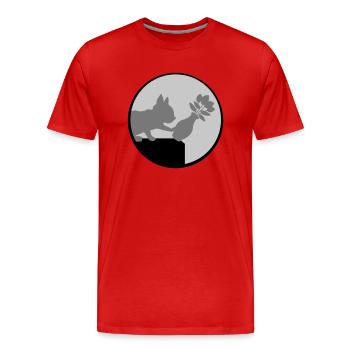 Le vase à fleurs tombe sur le chat - T-shirt bio Premium Homme - rouge - Devant - Damien (186cm)
