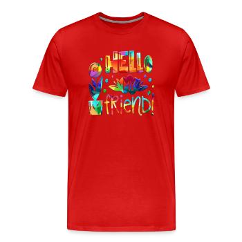 mon ami pensées positives heureux - T-shirt bio Premium Homme - rouge - Devant - Damien (186cm)