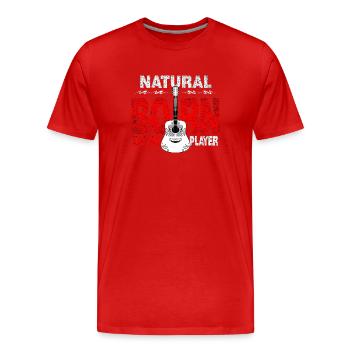 Geborener Bassist - Männer Premium Bio T-Shirt - Rot - Vorne - Damien (186cm)