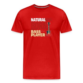 Geborener Bassist - Männer Premium Bio T-Shirt - Rot - Vorne - Damien (186cm)