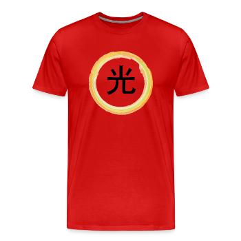 Lumière en japonais - T-shirt bio Premium Homme - rouge - Devant - Damien (186cm)