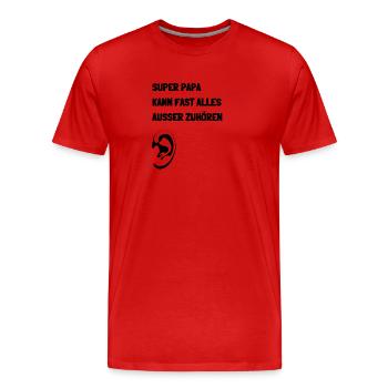 Super Papa - Männer Premium Bio T-Shirt - Rot - Vorne - Damien (186cm)