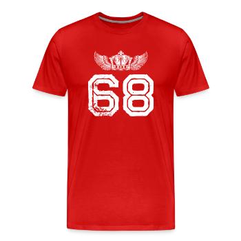 68 Couronne numérique - T-shirt bio Premium Homme - rouge - Devant - Damien (186cm)