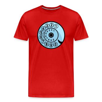 Dial Vintage Phone Call Retro Technologie - T-shirt bio Premium Homme - rouge - Devant - Damien (186cm)