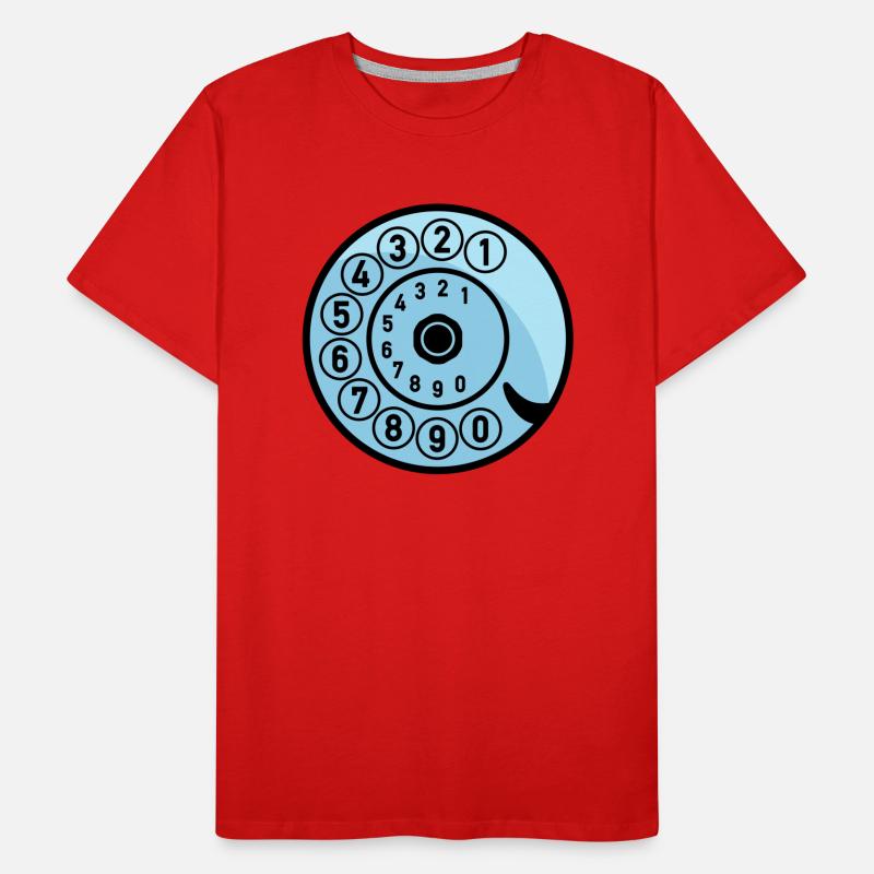 Dial Vintage Phone Call Retro Technology Men's Premium Organic T-Shirt