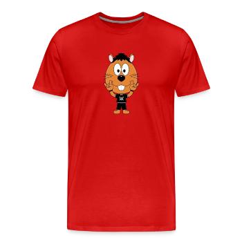 BIBER - OTTER - FESTIVAL - MUSIK - METAL - ROCK - Männer Premium Bio T-Shirt - Rot - Vorne - Damien (186cm)