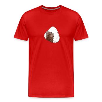 Onigiri Rice Design - Men's Premium Organic T-Shirt - red - Front - Damien (186cm)
