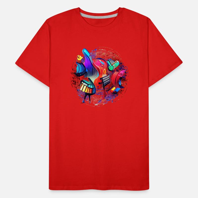 Cercle de notes avec des instruments de musique abstraits T-shirt bio Premium Homme