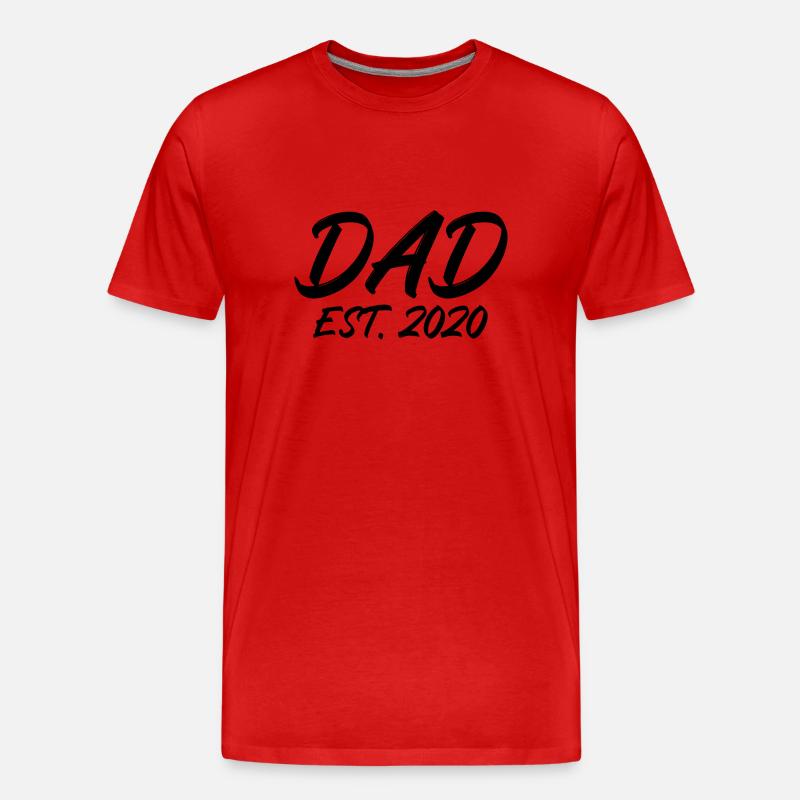 Dad est 2020 - Männer Premium Bio T-Shirt - Rot