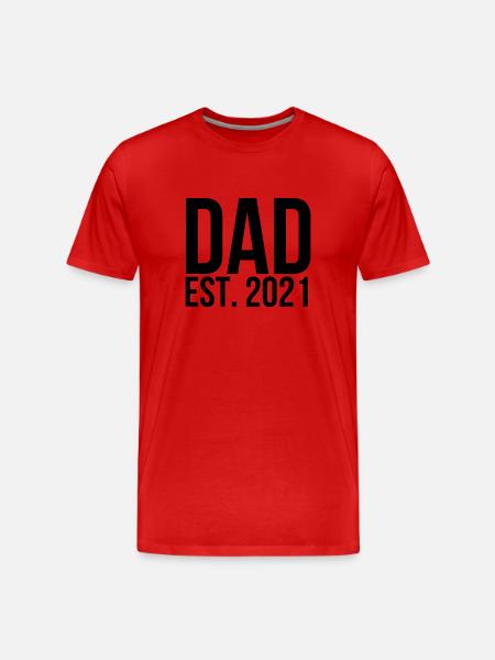 Dad est 2021 - Männer Premium Bio T-Shirt - Rot