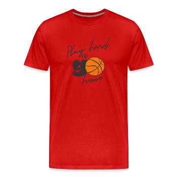 BASKETBALL PLAY HARD SLAM DUNK TEAM GO HOME MOTIF - Men's Premium Organic T-Shirt - red - Front - Damien (186cm)