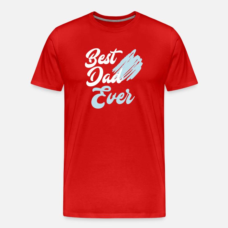 Best dad ever - Männer Premium Bio T-Shirt - Rot