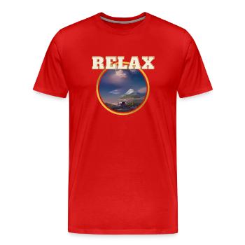 Entspannende Landschaft - Männer Premium Bio T-Shirt - Rot - Vorne - Damien (186cm)