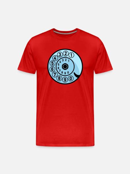 Wählscheibe Vintage Telefon anrufen Retro Technik - Männer Premium Bio T-Shirt - Rot