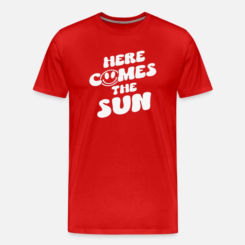 Here comes the Sun - Männer Premium Bio T-Shirt - Rot
