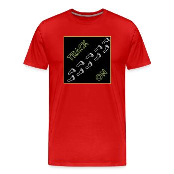 Randonnée pédestre - Piste sur - T-shirt bio Premium Homme - rouge - Devant - Damien (186cm)