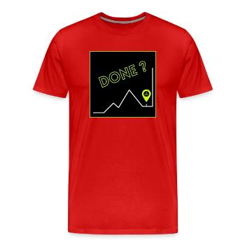 Randonnée - Terminé? - T-shirt bio Premium Homme - rouge - Devant - Damien (186cm)