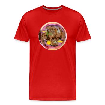 BubbleBär - Männer Premium Bio T-Shirt - Rot - Vorne - Damien (186cm)