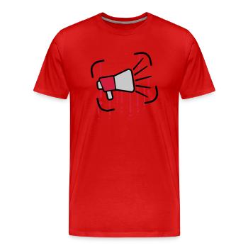 Drops Megaphone Loud Speech - Men's Premium Organic T-Shirt - red - Front - Damien (186cm)
