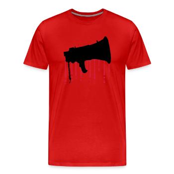 Blood Drops Megafon Propaganda Speaker - Men's Premium Organic T-Shirt - red - Front - Damien (186cm)