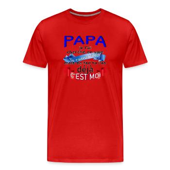 Papa le cadeau idéal c'est moi - T-shirt bio Premium Homme - rouge - Devant - Damien (186cm)
