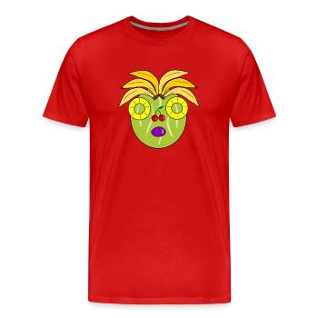 Crazy fruits - Männer Premium Bio T-Shirt - Rot - Vorne - Damien (186cm)