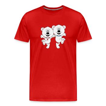 EISBÄREN - TANZEN - LIEBE - TANZPAAR - TIERE - Männer Premium Bio T-Shirt - Rot - Vorne - Damien (186cm)