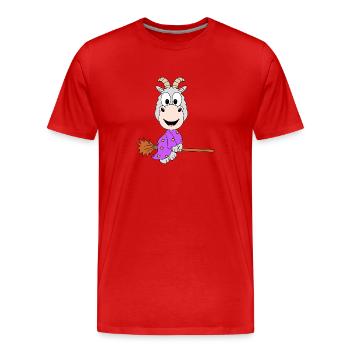ZIEGE - HEXE - HEXENBESEN - TIER - KIND - BABY - Männer Premium Bio T-Shirt - Rot - Vorne - Damien (186cm)