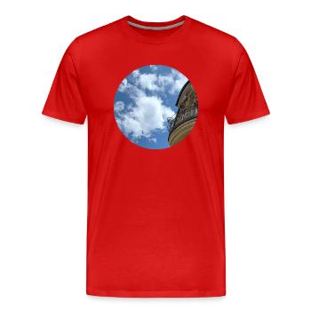 Wolke/Fassade - Männer Premium Bio T-Shirt - Rot - Vorne - Damien (186cm)
