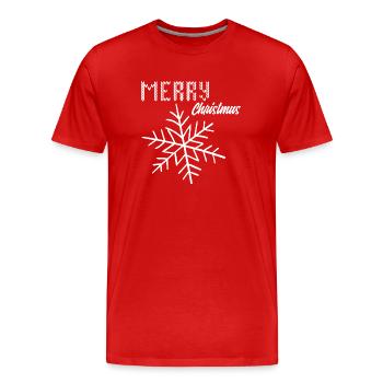 Merry christmas - Männer Premium Bio T-Shirt - Rot - Vorne - Damien (186cm)