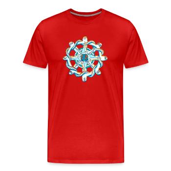 Navigation - T-shirt bio Premium Homme - rouge - Devant - Damien (186cm)