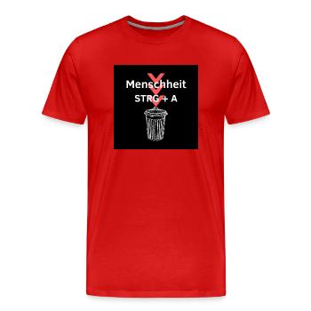 Zukunft der Menschheit - Männer Premium Bio T-Shirt - Rot - Vorne - Damien (186cm)