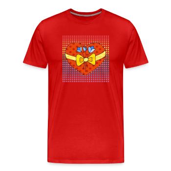 Cœur - T-shirt bio Premium Homme - rouge - Devant - Damien (186cm)