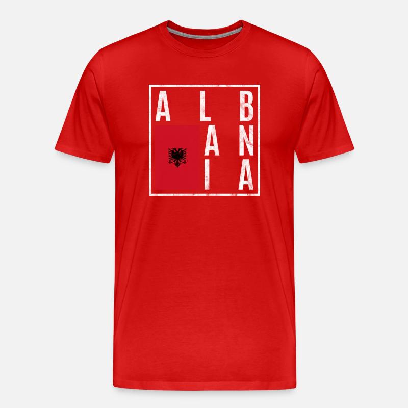 Albanien - Männer Premium Bio T-Shirt - Rot