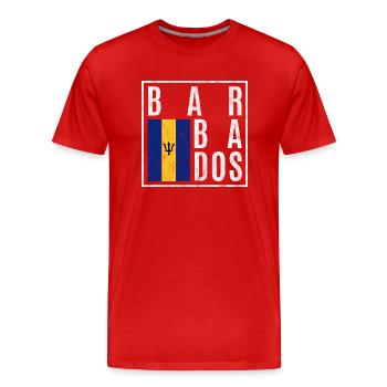 Barbados - Men's Premium Organic T-Shirt - red - Front - Damien (186cm)