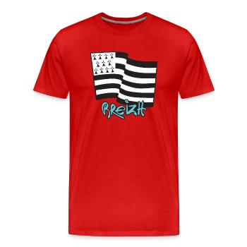 logo Turquoise - T-shirt bio Premium Homme - rouge - Devant - Damien (186cm)