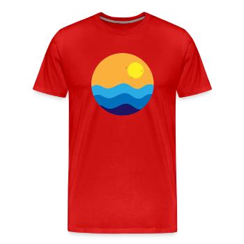 SEA AND SUN - Men's Premium Organic T-Shirt - red - Front - Damien (186cm)
