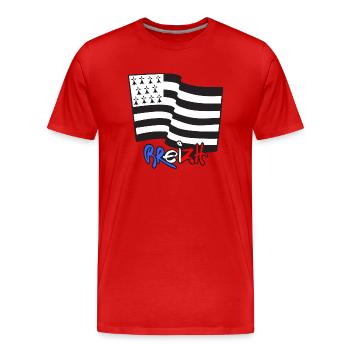 Logo FR - T-shirt bio Premium Homme - rouge - Devant - Damien (186cm)