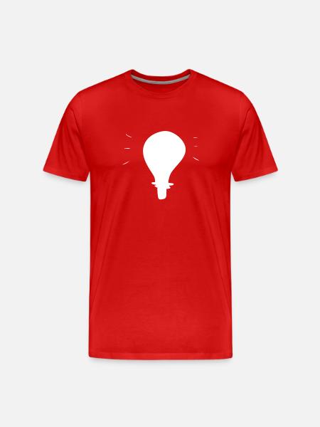 light bulb light symbol glow - Men's Premium Organic T-Shirt - red