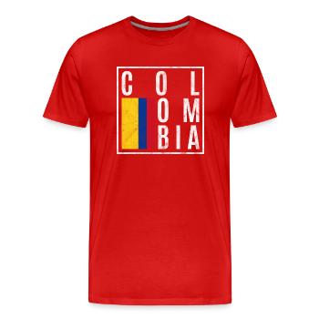 Kolumbien - Männer Premium Bio T-Shirt - Rot - Vorne - Damien (186cm)
