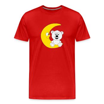 EISBÄR - MOND - TIER - KINDER - BABYS - Männer Premium Bio T-Shirt - Rot - Vorne - Damien (186cm)