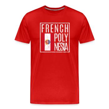 Polynésie française - T-shirt bio Premium Homme - rouge - Devant - Damien (186cm)