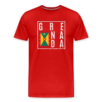 Grenada - Men's Premium Organic T-Shirt - red - Front - Damien (186cm)