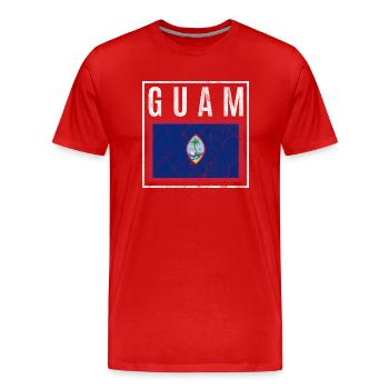 Guam - Männer Premium Bio T-Shirt - Rot - Vorne - Damien (186cm)