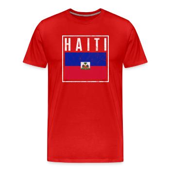 Haïti - T-shirt bio Premium Homme - rouge - Devant - Damien (186cm)