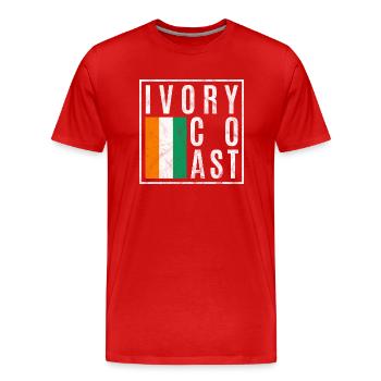 Ivory Coast - Men's Premium Organic T-Shirt - red - Front - Damien (186cm)