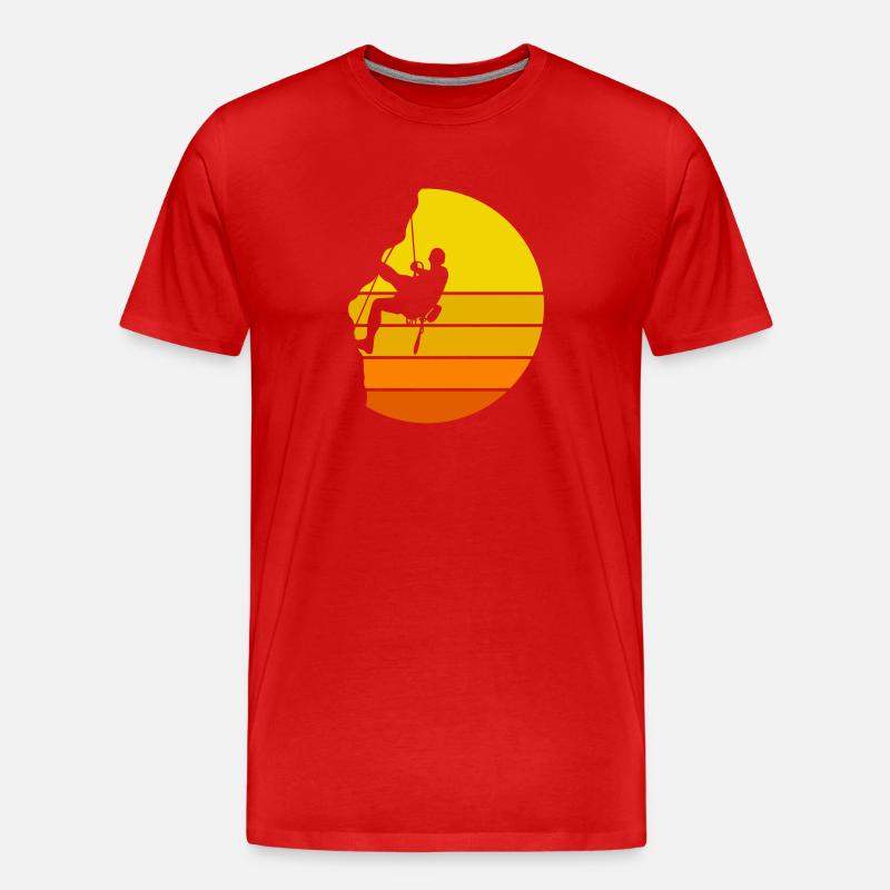 Klettergeschenkidee Bergsteiger Klettergerüst Boulder - Männer Premium Bio T-Shirt - Rot