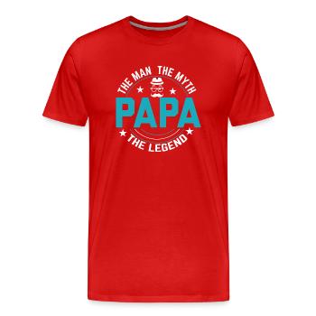 Dad the Man The Myth the Legend Father's Day - Men's Premium Organic T-Shirt - red - Front - Damien (186cm)