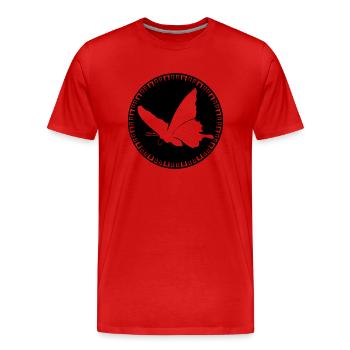 Schmetterling - Naturschutz - Umwelt - Insekt - Männer Premium Bio T-Shirt - Rot - Vorne - Damien (186cm)